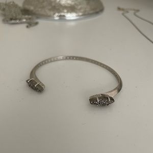 Kendra Scoot Silver Bianca Cuff in Platinum Drusy
